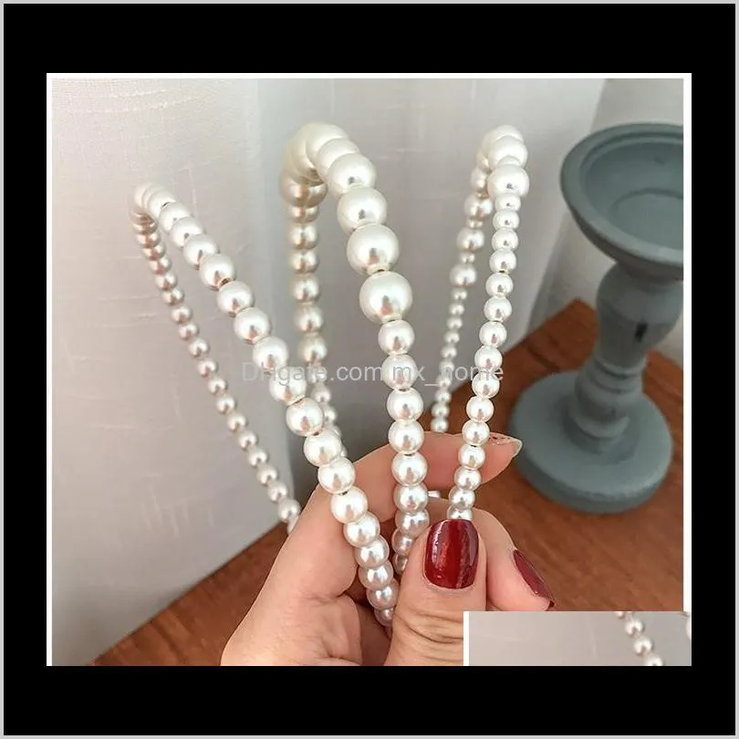 3 styles big pearl hair band handmade girls hair accessories elegant women headband wedding party bridal hair hoop headdress