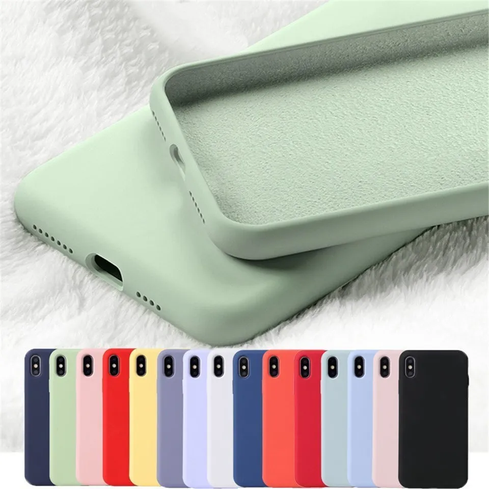 Original Liquid Silicone Cases For Samsung Galaxy S10 S10e S20 Ultra S8 S9 Plus Note 10 20 A10 A40 A50 A51 A71 A31 A41 A21S Cover