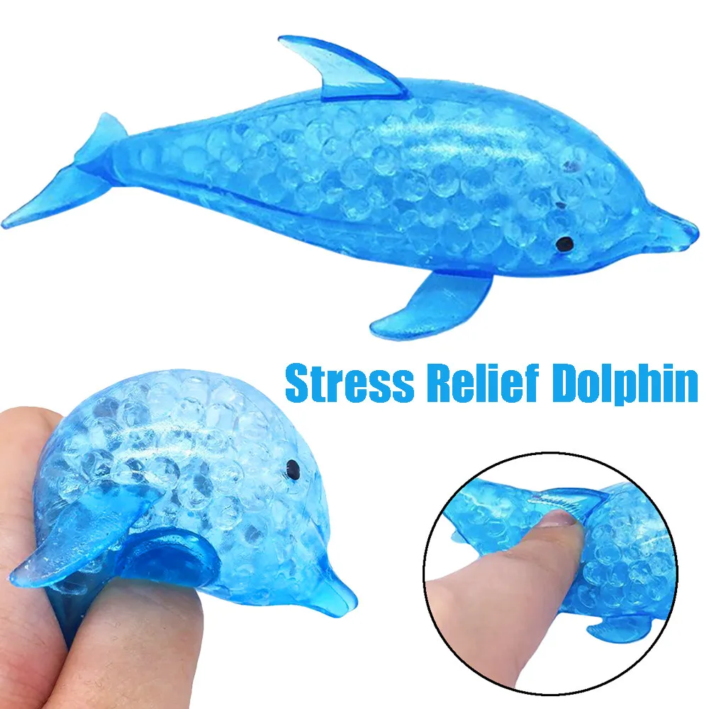Fidget leksaker antistress squishy pärla stress boll pressbar lättnad leksak för vuxna barn dekompression dolphin haj