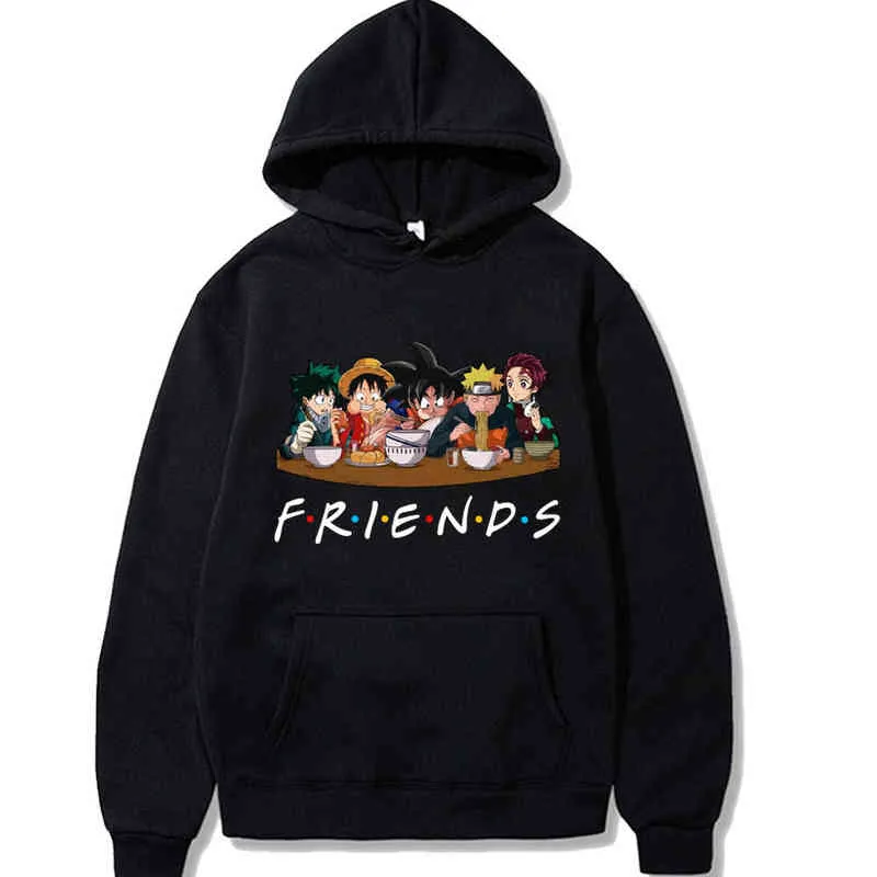 2021 Anime My Hero Academia hombres/mujeres estampado amigos manga larga Demon Blade sudaderas con capucha de gran tamaño para niños/niñas ropa G1208