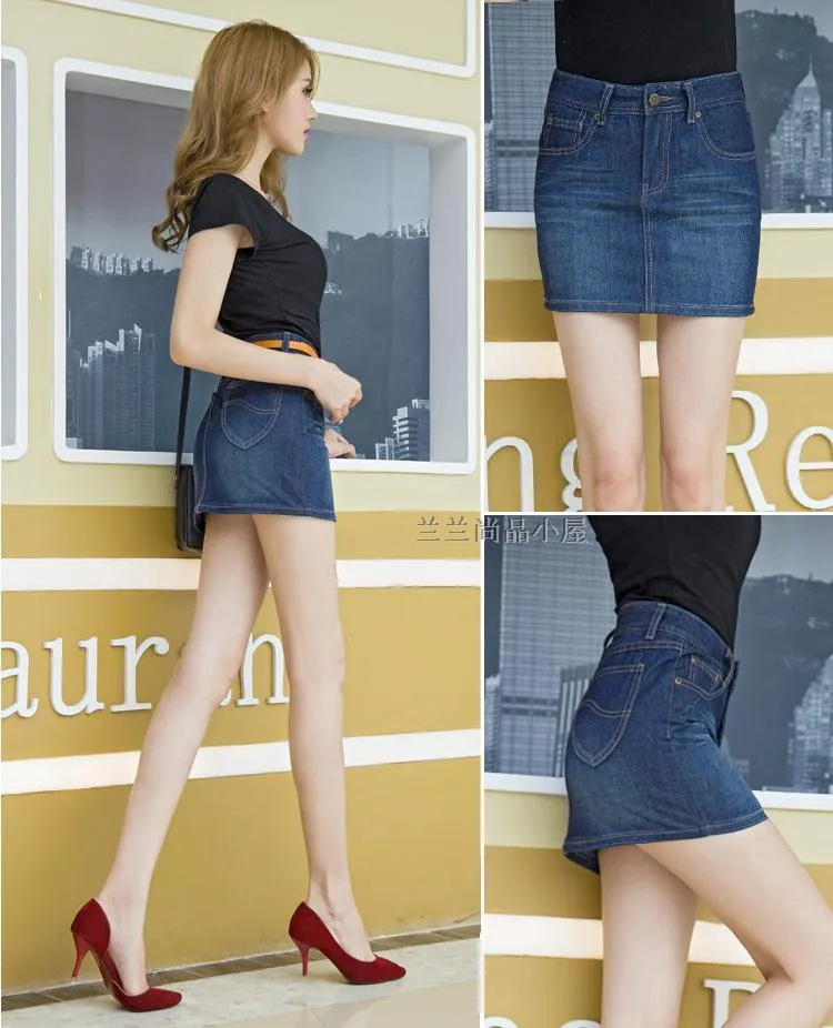 Plus size long denim skirts yellow sales