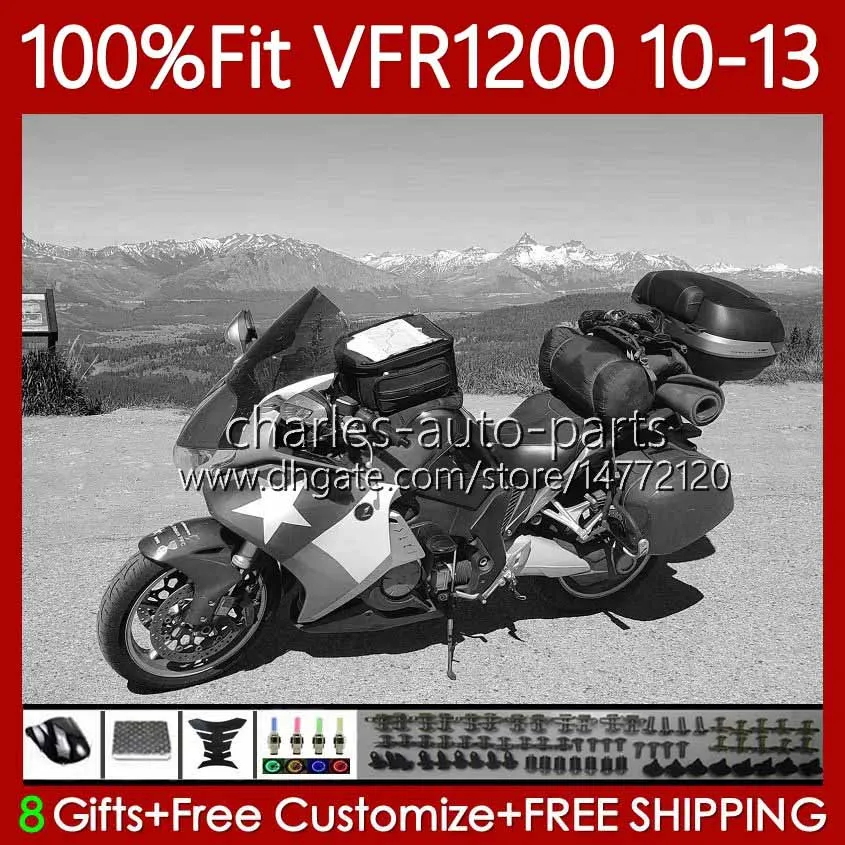 Bodys Injection For HONDA Crosstourer VFR1200F VFR 1200 RR CC 2010 2011 2012 2013 76No.119 VFR1200RR VFR-1200 10-13 VFR1200X Metal Grey VFR1200 F X 10 11 12 13 Fairing