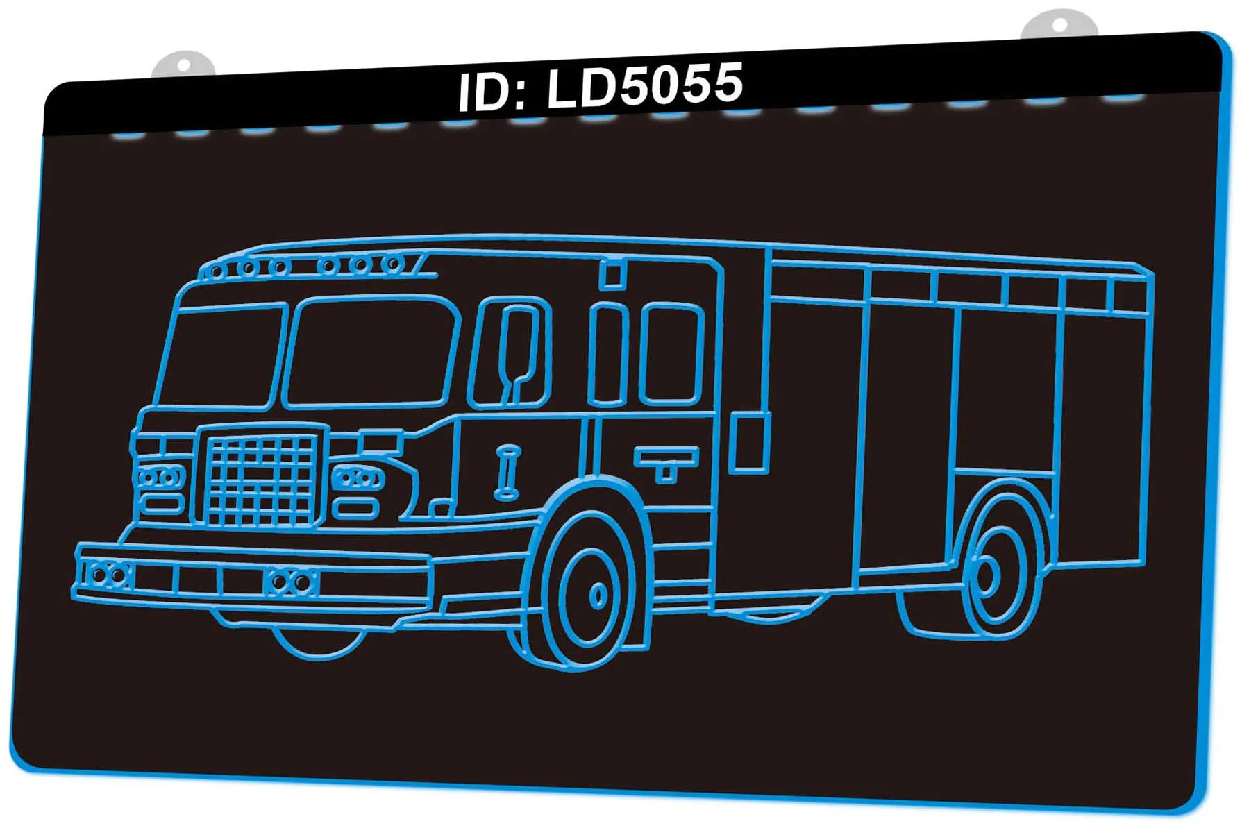 LD5055消防車3 D彫刻LEDライトサイン卸売小売
