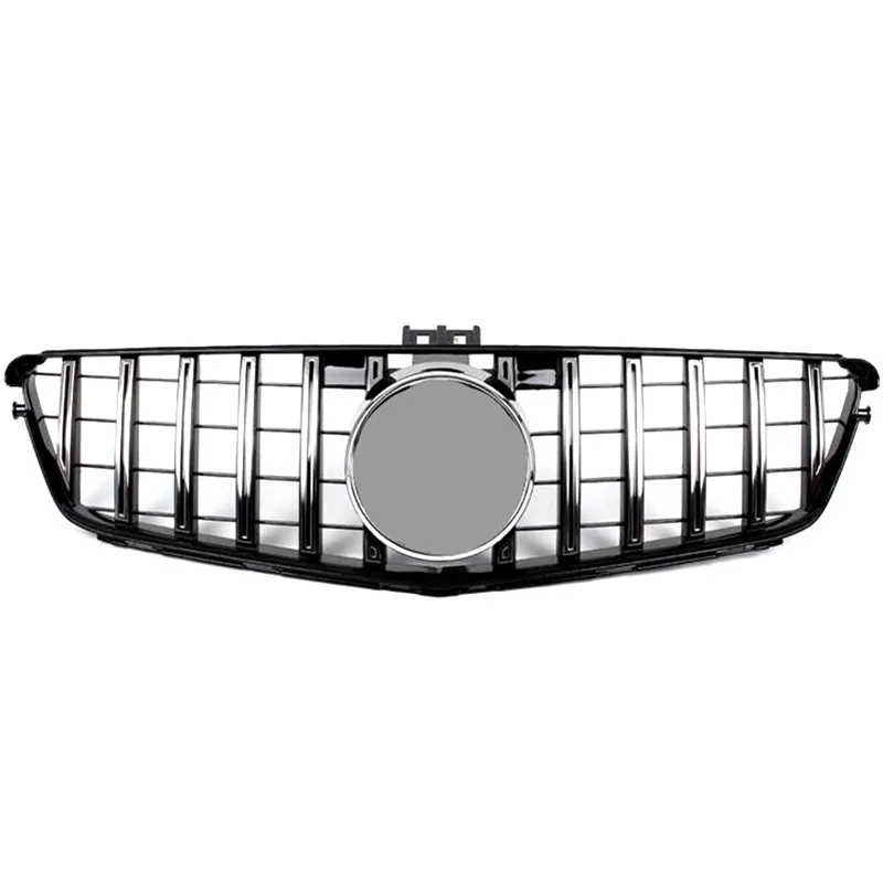 För C Class W204 GT Mesh Grilles ABS MATERIAL 2007-2014 Racing Grills Replacement Kidney Grill Front Bumper