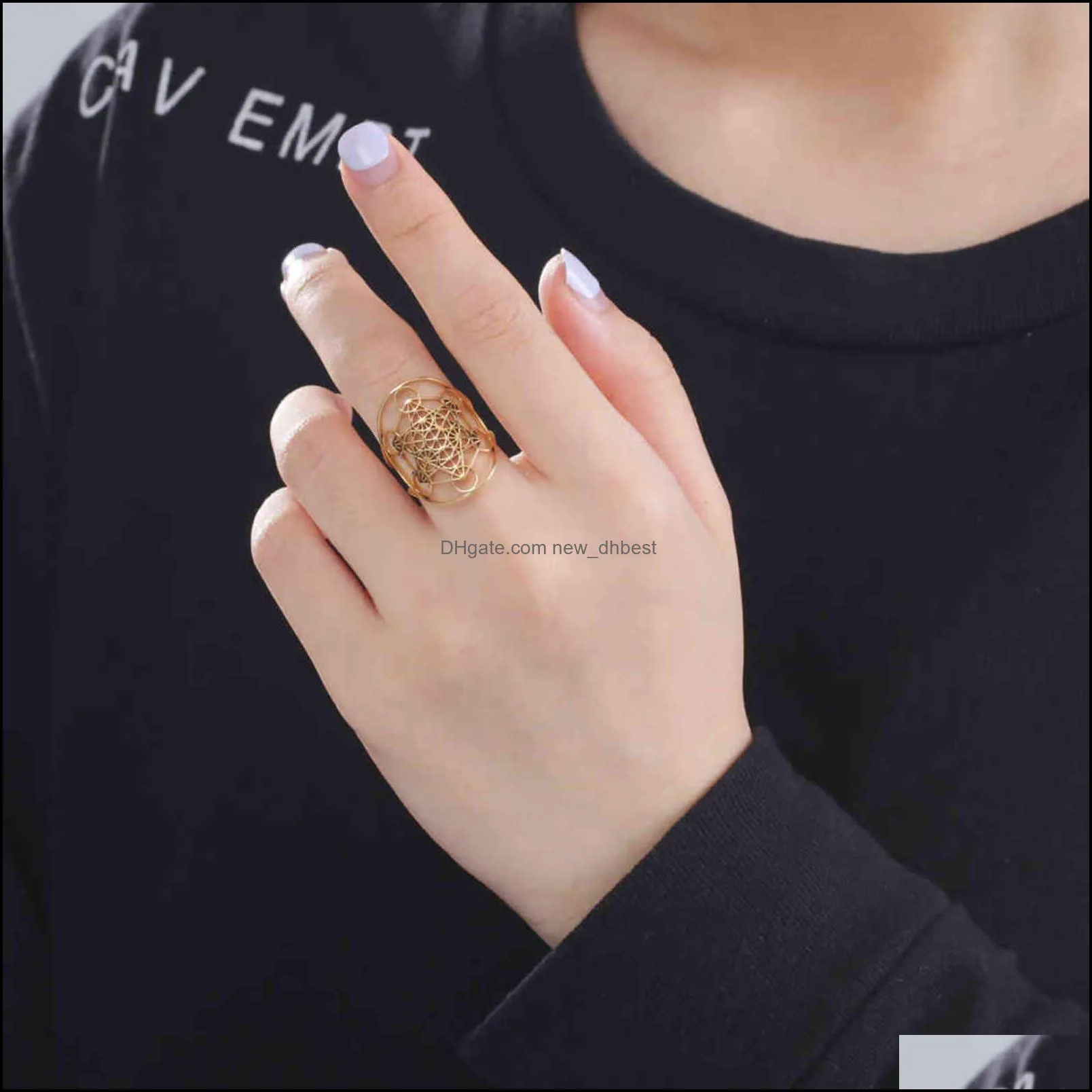 Skyrim Barcelona Flower Square Ring Women Adjustable Stainless Steel Gold  Color Aesthetic Rings Fashion Wedding Jewelry Gift - AliExpress