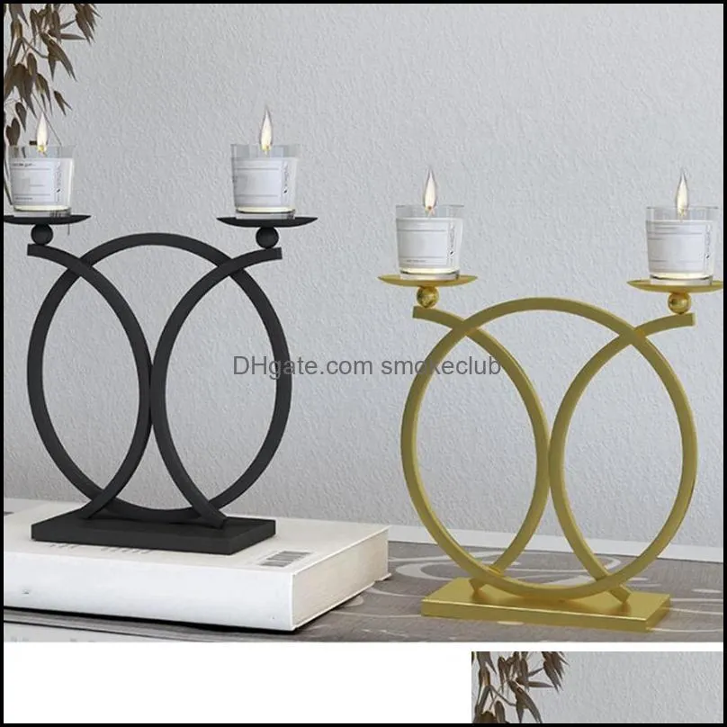 Candle Holders Candlestick Round Metal Stand Home Decoration Ornaments Holder