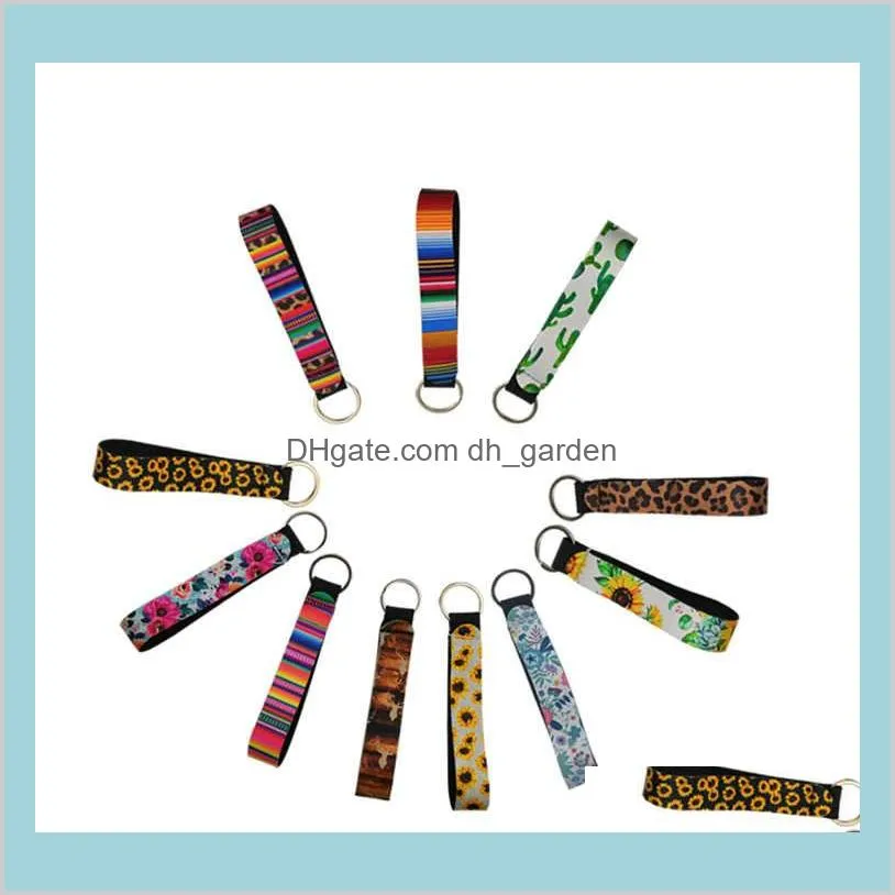 22 Designs Wristband Keychains Floral Printed