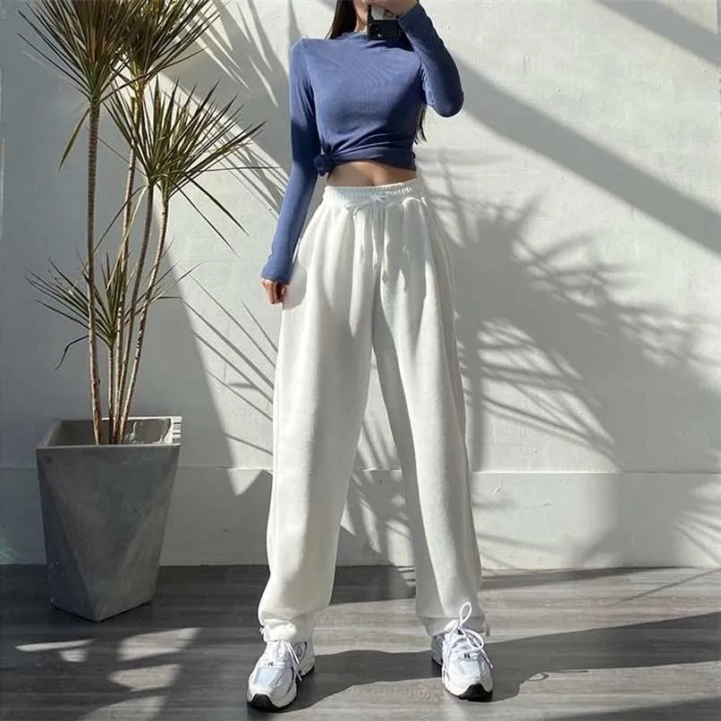 HOUZHOU Women Sports Pants Korean Fashion Oversize Gray Jogging Sweatpants  Baggy High Waist Joggers White Trousers Female 211216 From 13,8 €