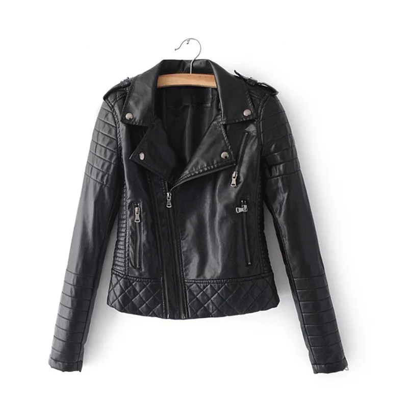 Faux Leather Bomber Jacket Womens Vintage Biker Jacket Womens