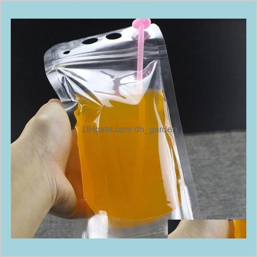 100pcs Clear Drink Pouches Bags frosted