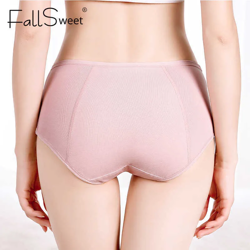 FallSweet Women Menstrual Panties Cotton Plus Size Underwear High