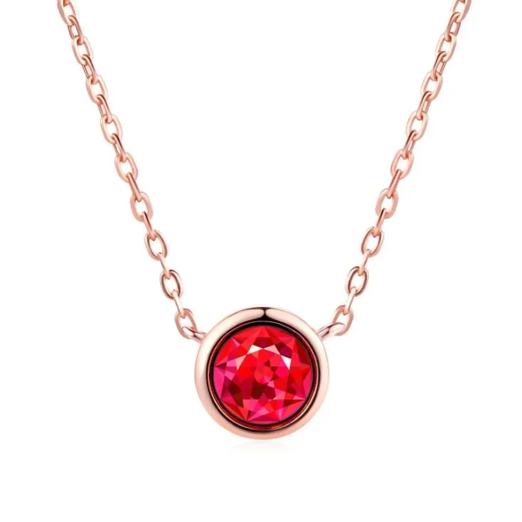 Necklaces & Pendants Jewelrytop Quality Simple Style Pendant Necklace Rose Gold Color Fashion Jewellery Crystal