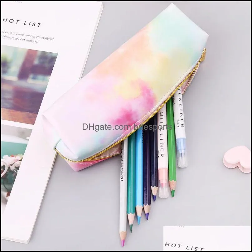 Kawaii Pencil Case Colorful Pink Makeup Cosmetics Bag Pen Box Storage Pouch Case School Supplies Stationery1