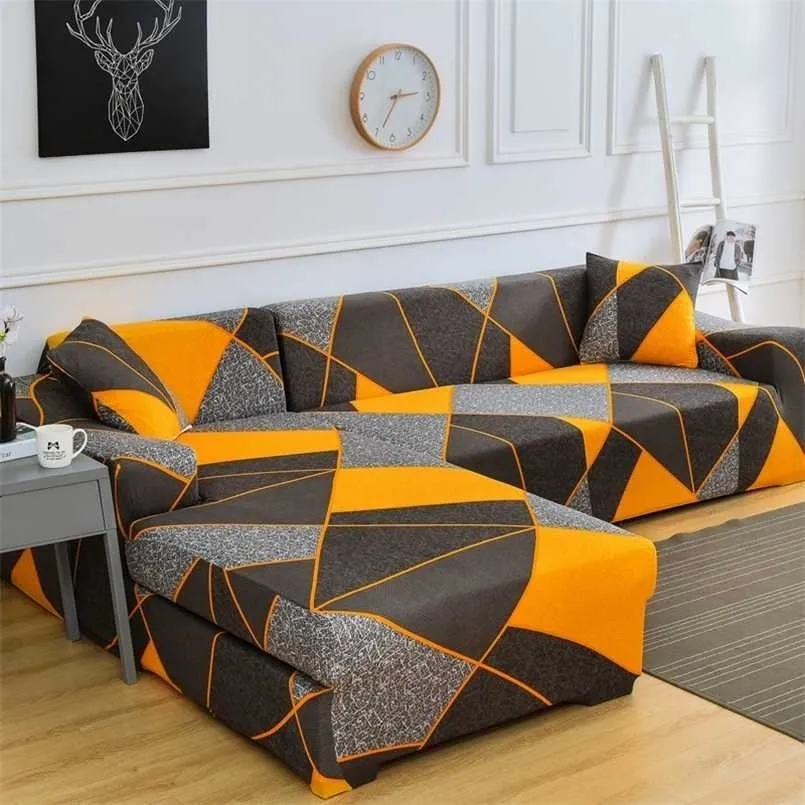 Stretch Corner Sofa Cover Elastic Couch Slipcovers för vardagsrum 1pc Handduk, L Form behöver köpa 2pcs 211116
