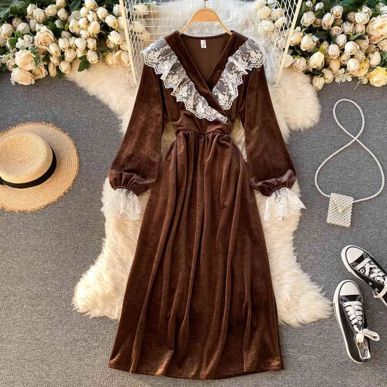 Mid length velvet best sale dress