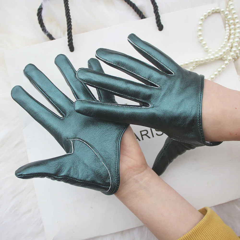 thumbnail image 2 of City-desires Women's Leather Half-Palm Gloves – Five Finger Driving Gloves (Black) 2 of 6