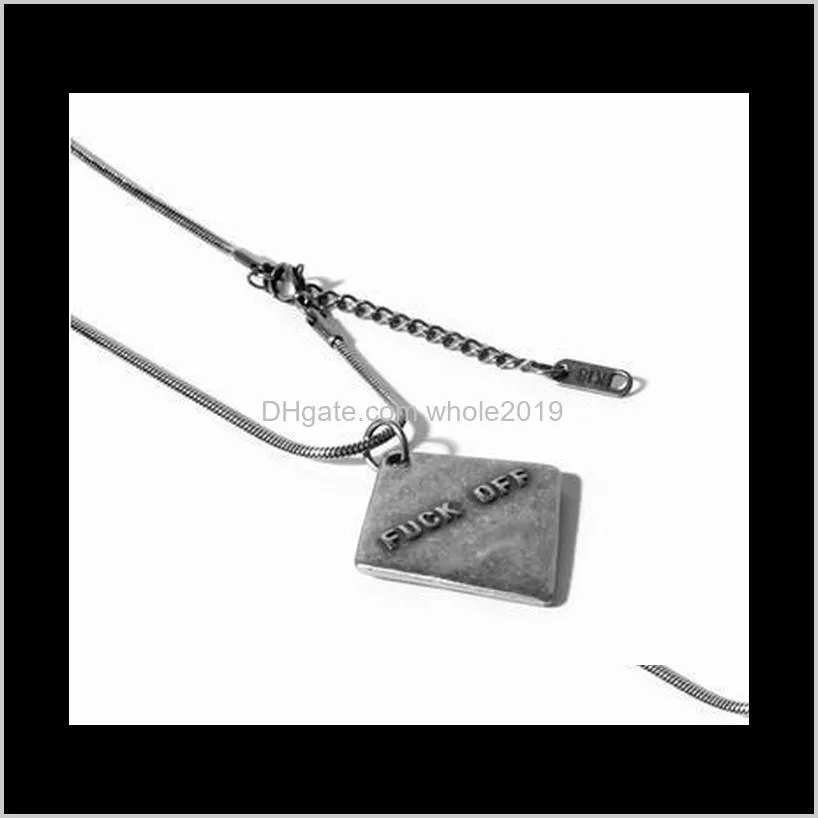 heavy 2021 hiphop long chain choker necklaces 316l stainless steel retro square pendants collares statement necklace men colar