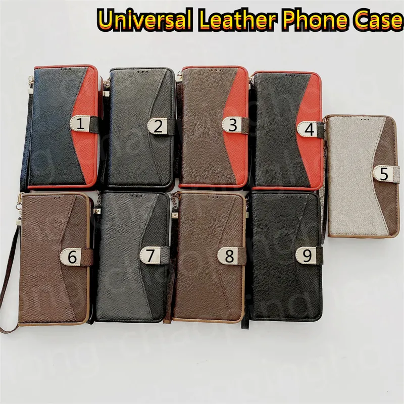 Flip Leather Phone Case Designer iPhone -fodral för iPhone 15 Pro Max Case Apple 14 13 12 11 Pro Max Samsung Galaxy S23 Ultra S22 S21 Wallet Card Holder Universal Case Cover Cover