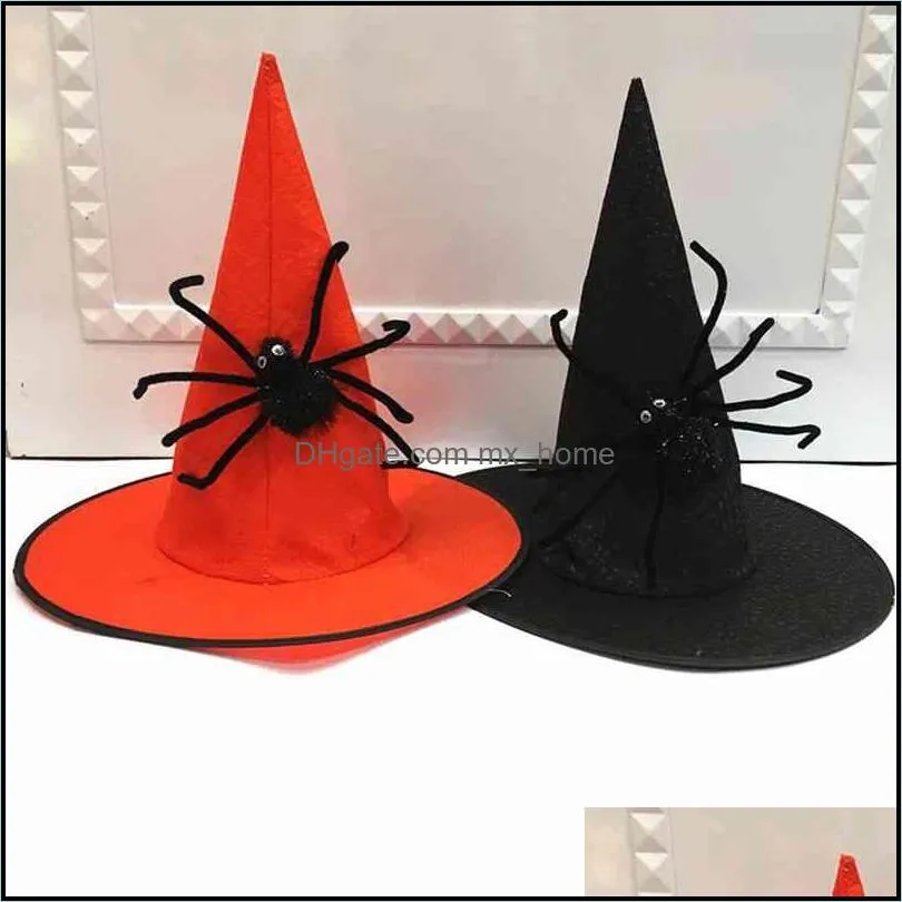 Party hat Halloween Hat Festival Masked Tissues Spider Witch Cosplay Witchhead Decoration 0811