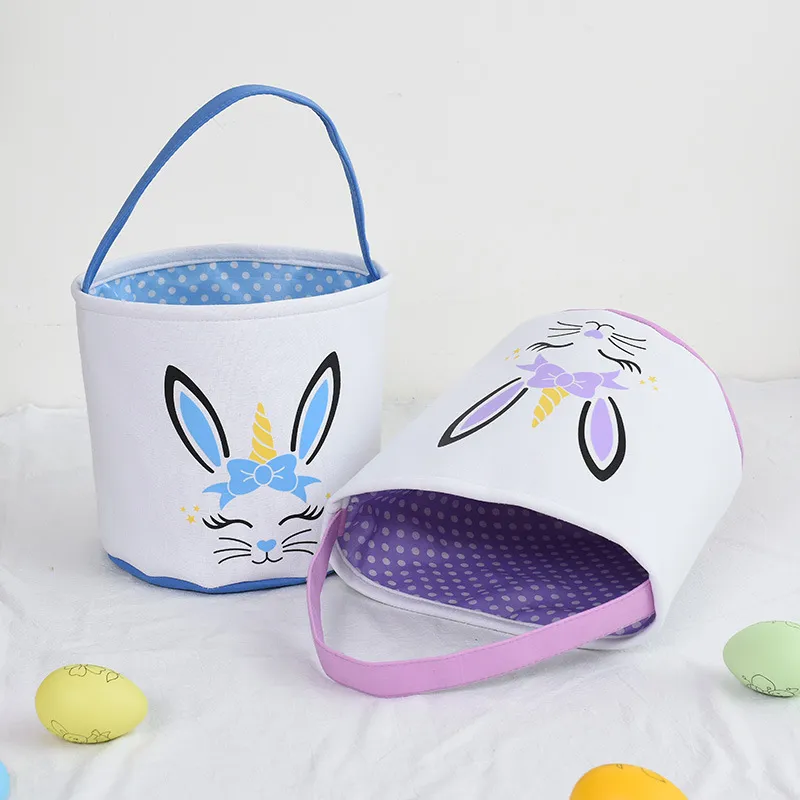 Festive Easter Egg Storage Basket Personalized Bunny Ears Bucket Handbag Creative Gift Bags