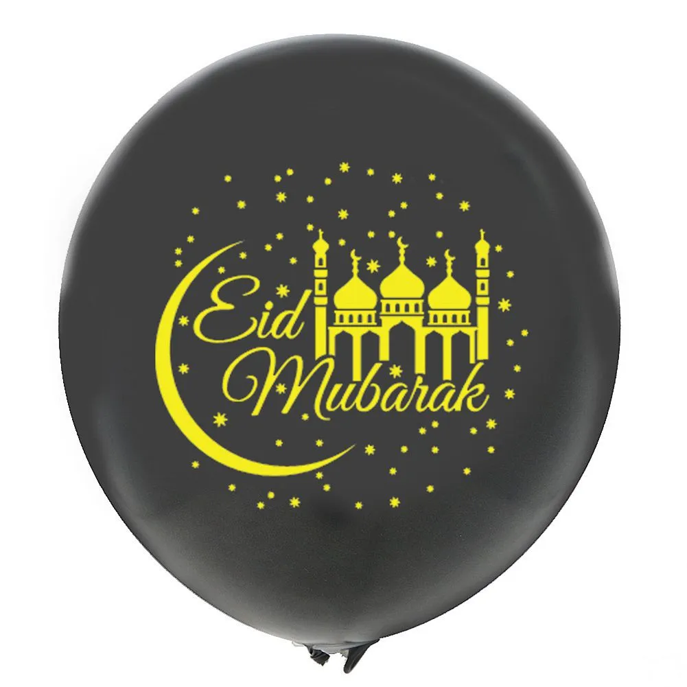 100 sztuk 12 cali lateksowy Eid Mubarak Confetti Balon Party Dekoracja Muzułmańska Folia Balonowa 30cm Moon Star Folia Mylar Balon; Projektowanie niestandardowe
