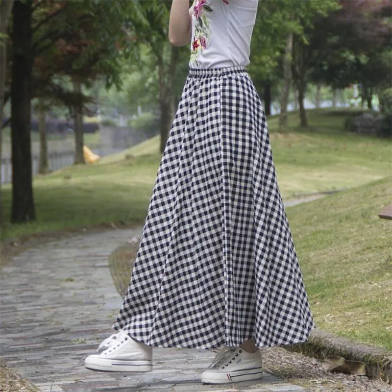 White cotton linen maxi skirt top