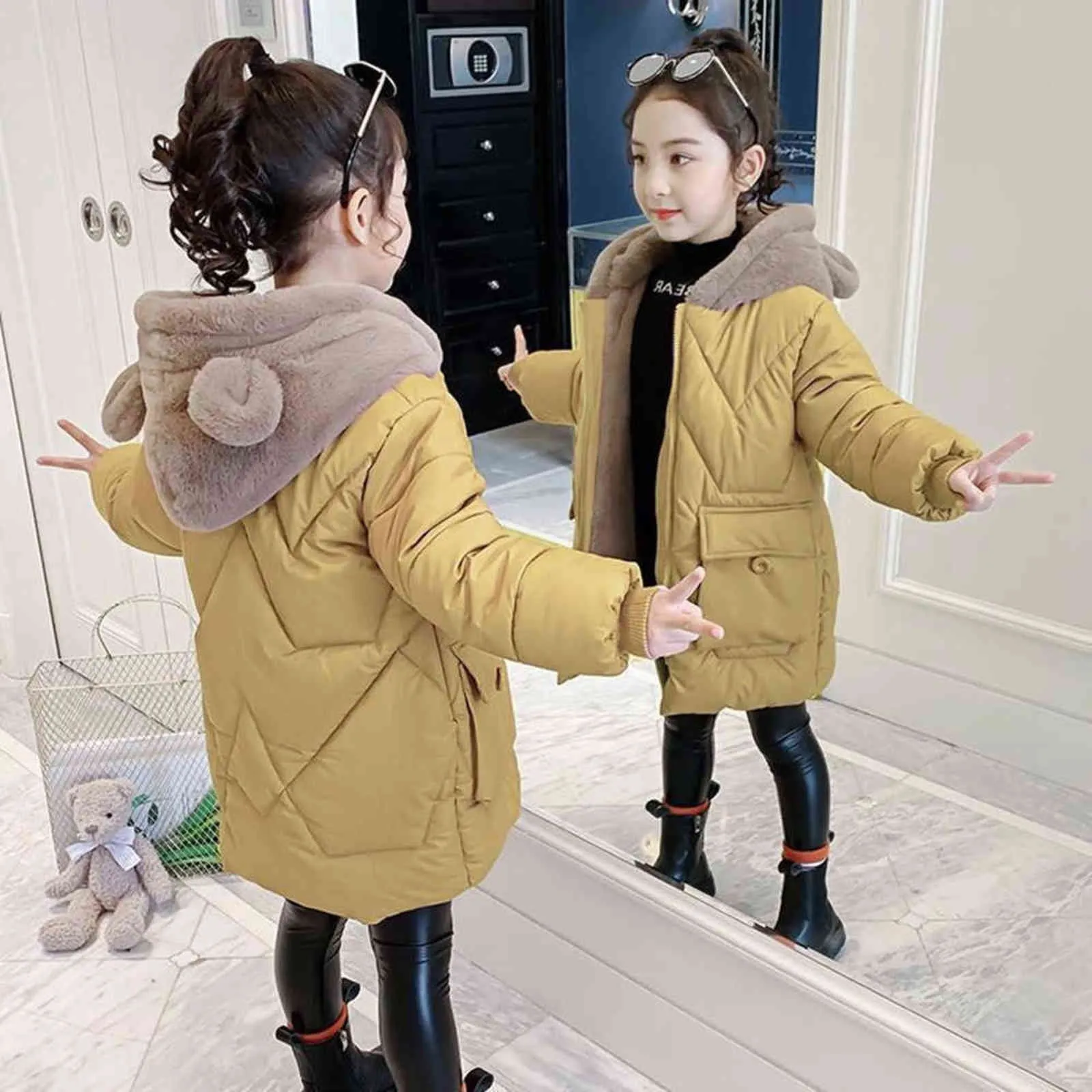 Winter Warm Girls Hooded Parka Toddler Girl Winter Coats 30°C, Plus Velvet,  Thick Cotton Fabric, Outerwear For Kids 4 13 Years Style 211027 From  Deng08, $35.38