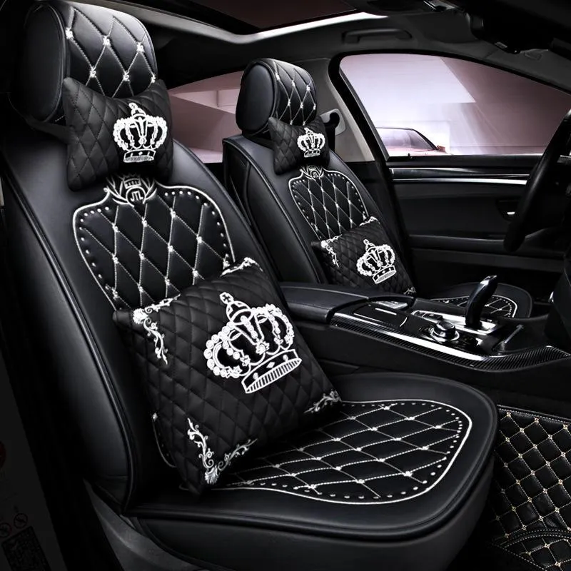 Pink Seat Covers Set With Embroidered Crown Leather Plush Diamond Style Soft Front And Rear Protector Cushions Perfect For All Seasons Arrival From Xiaoqiaoliu 113.62 DHgate.Com
