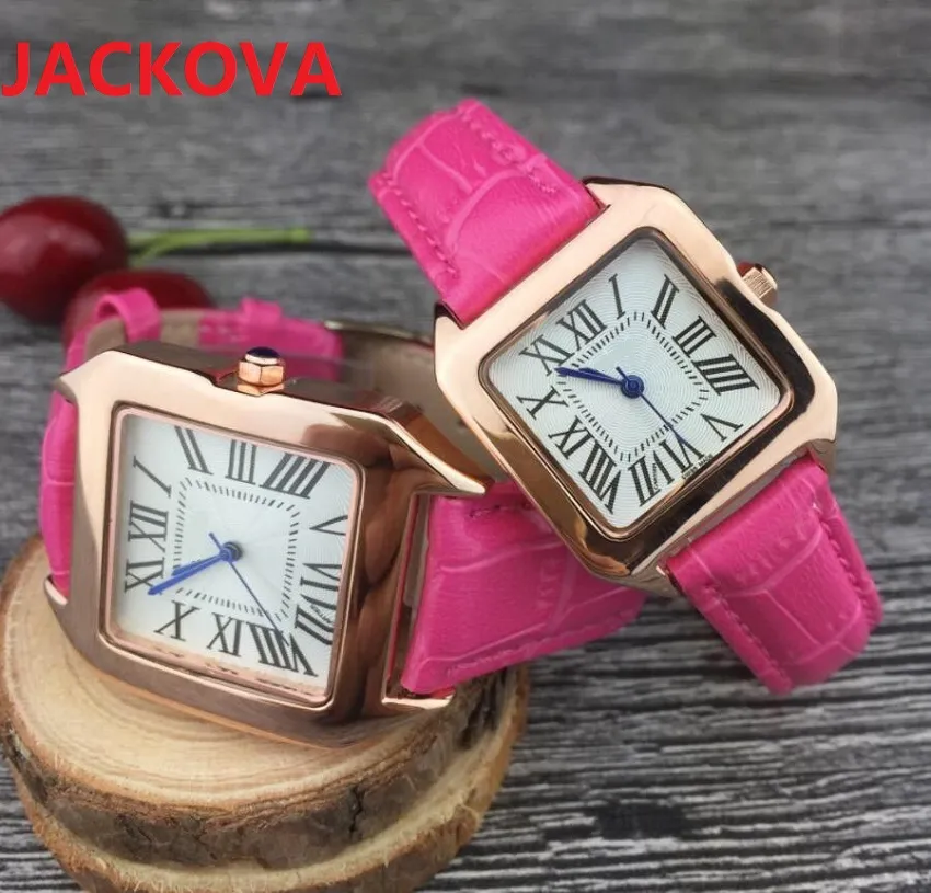 Nice hommes mode luxe femmes montre carré romain conception spéciale Relojes De Marca Mujer dame robe en cuir montre-bracelet horloge à quartz 265f
