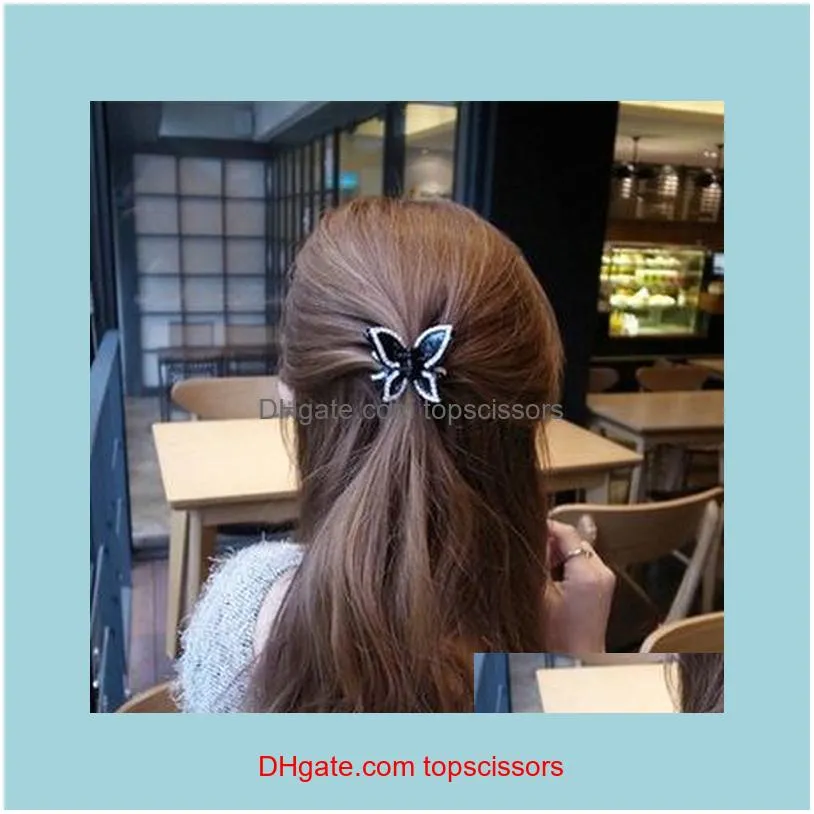 Diamond Butterfly claw clip small Korean jewelry hair headdress in the new original hairpin grip wholesale
