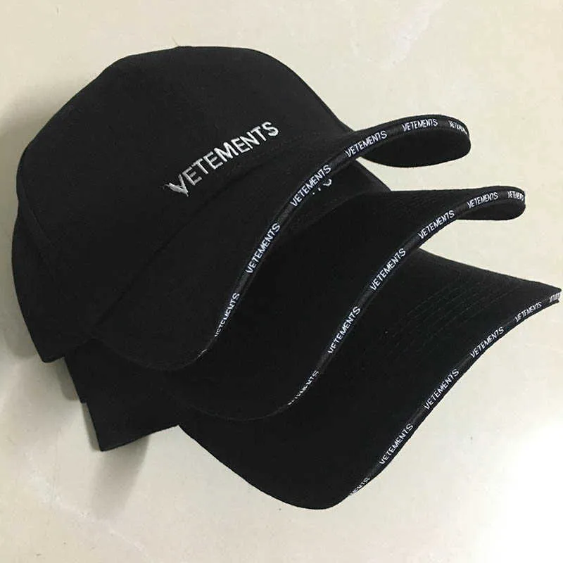 Vetements Caps Cotone di alta qualità Uomo Donna Ricamo Vetements Cappelli Moda Berretto da baseball nero Skateboard Vetements Caps Q0911