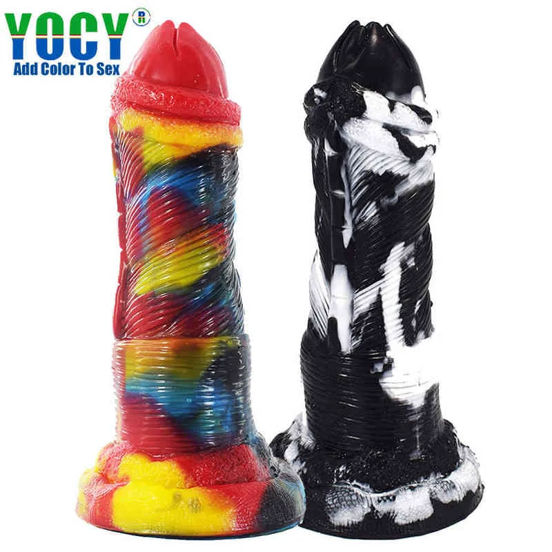 Nxy dildos anal leksaker yocy ny specialformad simulering penis flytande silikon dildo masturbation enhet tjock plugga vuxna roliga produkter 0225