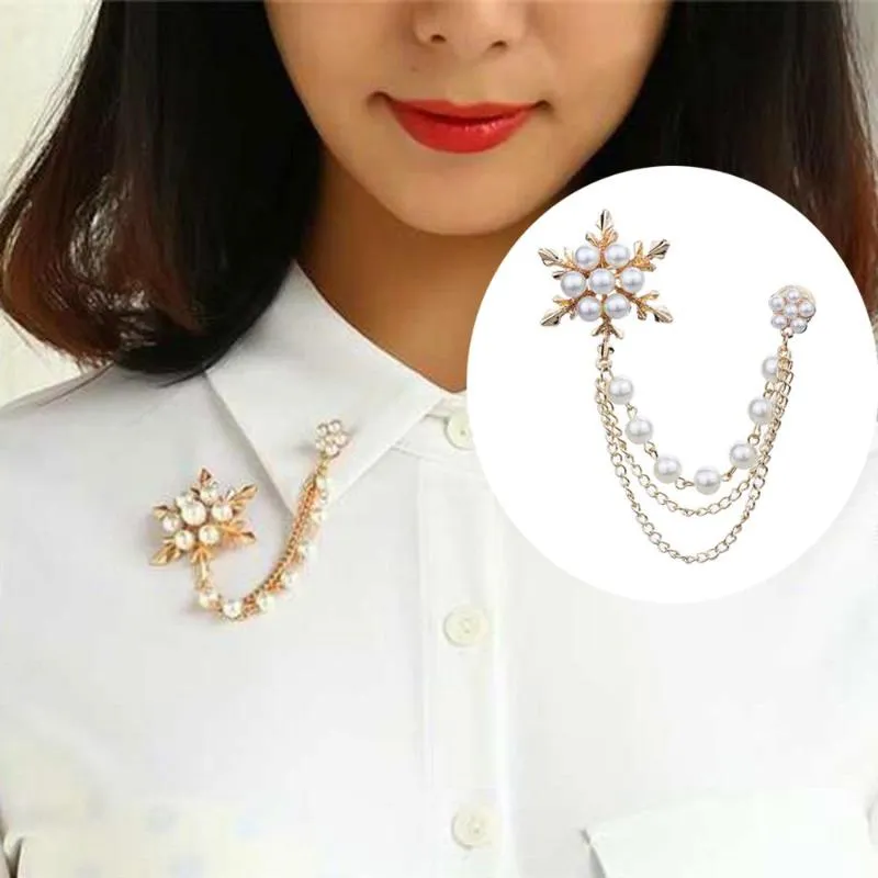 Pins, Brooches AWAYTR Pearl Snowflake Fringed Womens Brooch Pins Fashion  Chain Brosh Jewelry Accessories From Qinlixiangg, $10.08