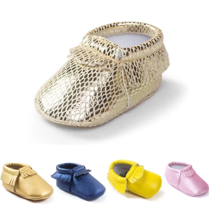 Or brillant bébé garçon chaussures frange nouveau-né premier marcheur chaussure pour bébé pour filles chaussettes doux anti-dérapant bébés mocassin bebe baskets 210413