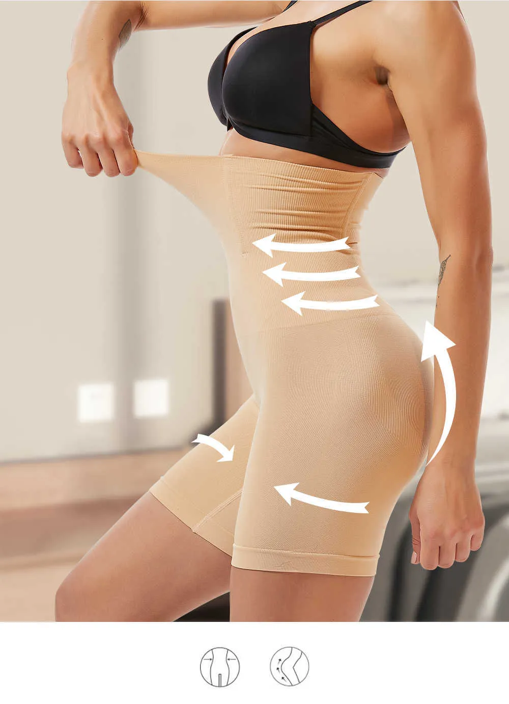 Women Seamless High Waist Body Shaper Butt Lifter Tummy Control Shapewear  Shorts
