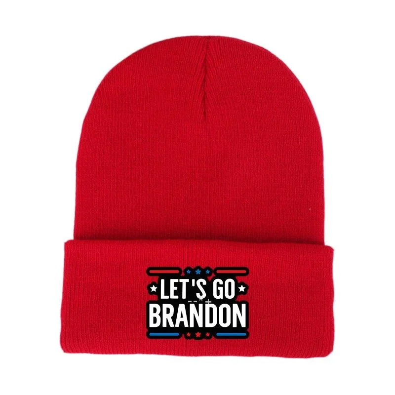 NEWLet's Go Brandon Bonnet hip-hop en laine tricoté Campagne américaine Casquette chaude d'hiver pour hommes et femmes CCF12086