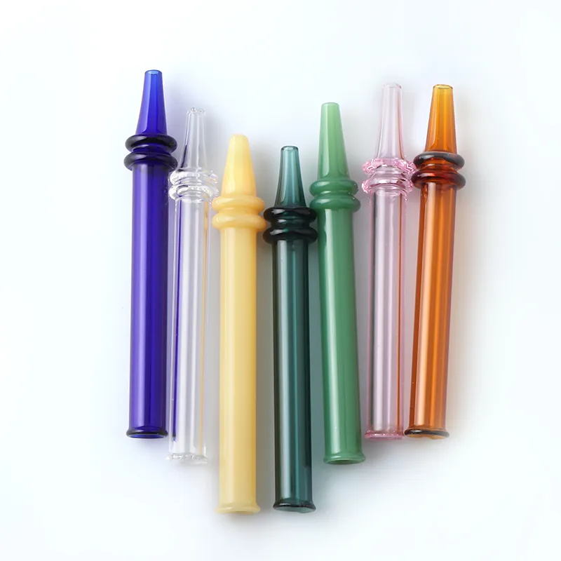 Smoking Heat Fast Mini NC Colorful Pen Style Heady Glass Dab Straw 5 Inch Filter Tip Heating Fast Tips for Water Bong Dab Rigs