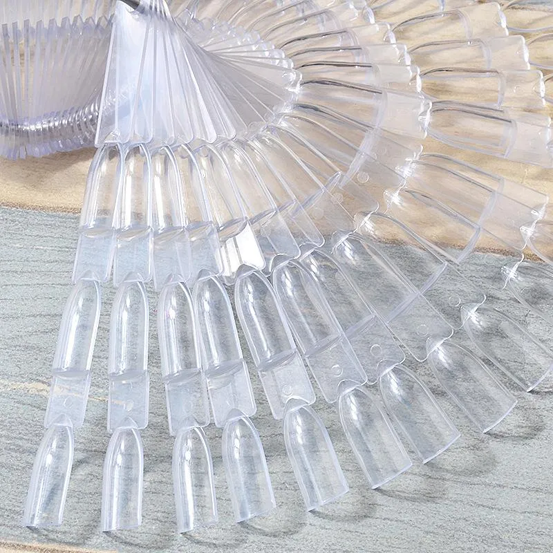 Nail Art Kits 50 stks / set Bamboe Swatch Fan False Tips Palet Practice Design PlasticManicure Gereedschaps Kit
