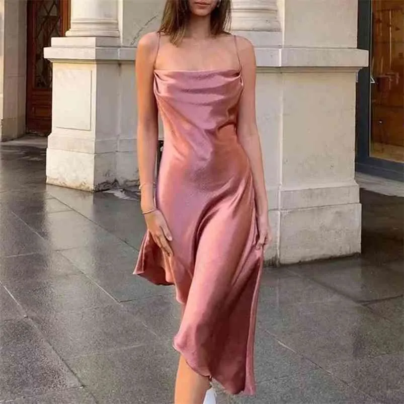 lace up christmas party satin dress women autumn winter asymetrical silver long sexy night club pink 210427