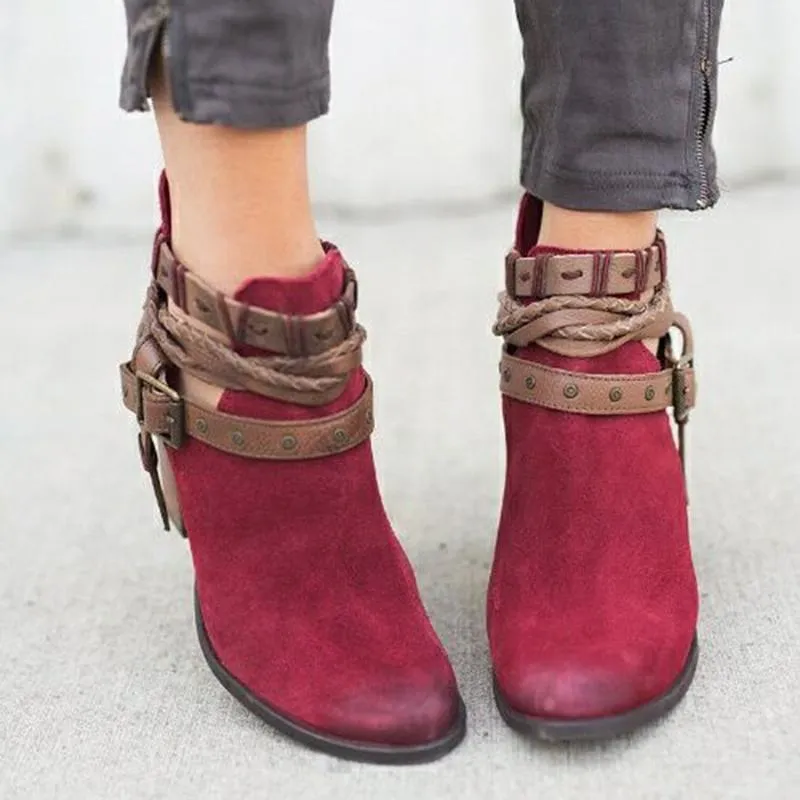 Ботинки осень зима женские лодыжки повседневные женские туфли замшевые кожаные пряжки на высоком каблуке на молнии снег ботинок