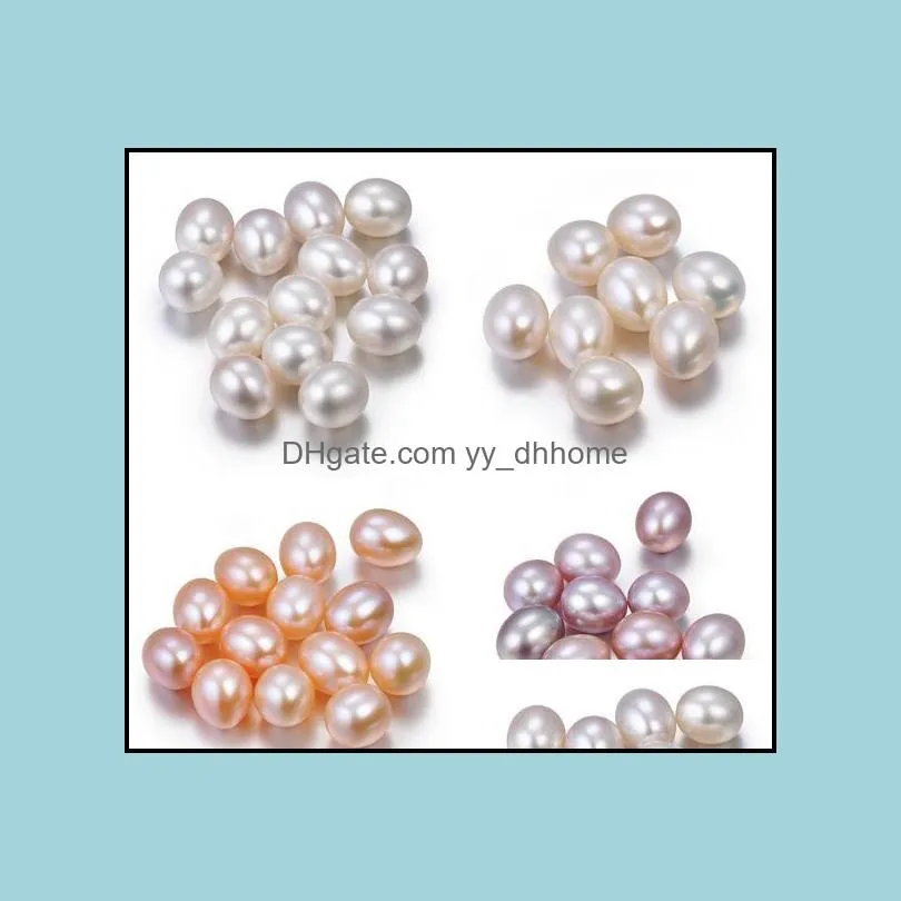 Pearl Loose Beads Jewelry 6--10Mm Drop-Shaped Natural Freshwater Ctured Pearls Scattered Rice-Shaped Half-Hole Naked Nonporous Drop Delivery