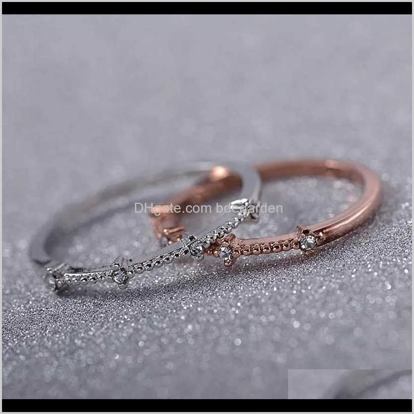 jewelry crystal band rings simple four braken glass rings for women delicate hot fashion free of shipping
