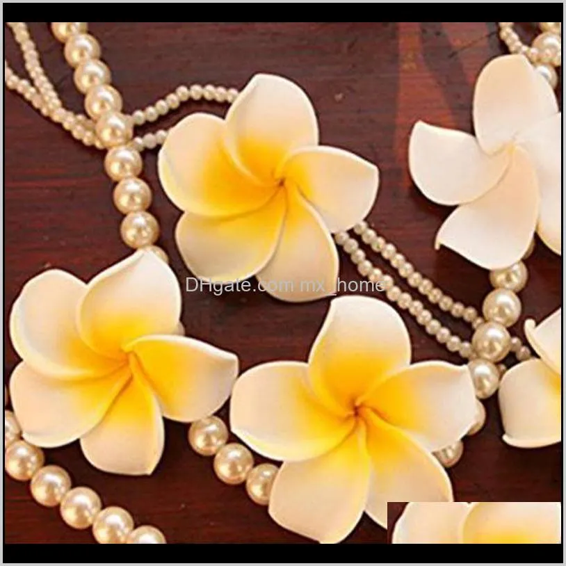 100pcs frangipani hawaii flower head foam decor for wedding craft style flowers ennes decorative & wreaths
