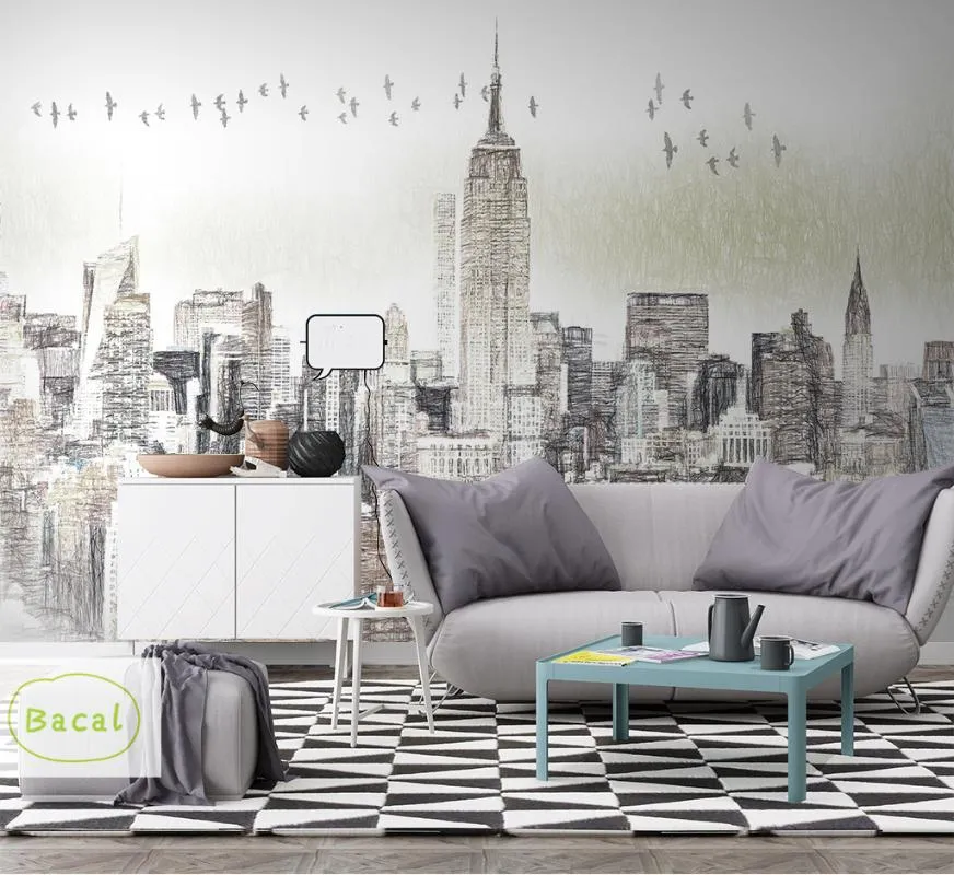 割引コー 壁紙バカルカスタム3d Po壁紙現代の都市ヨーロッパとアメリカビュービュー壁紙リビングルーム壁画ソファの背景 アウトレットショップ Bhakticonsultants Com