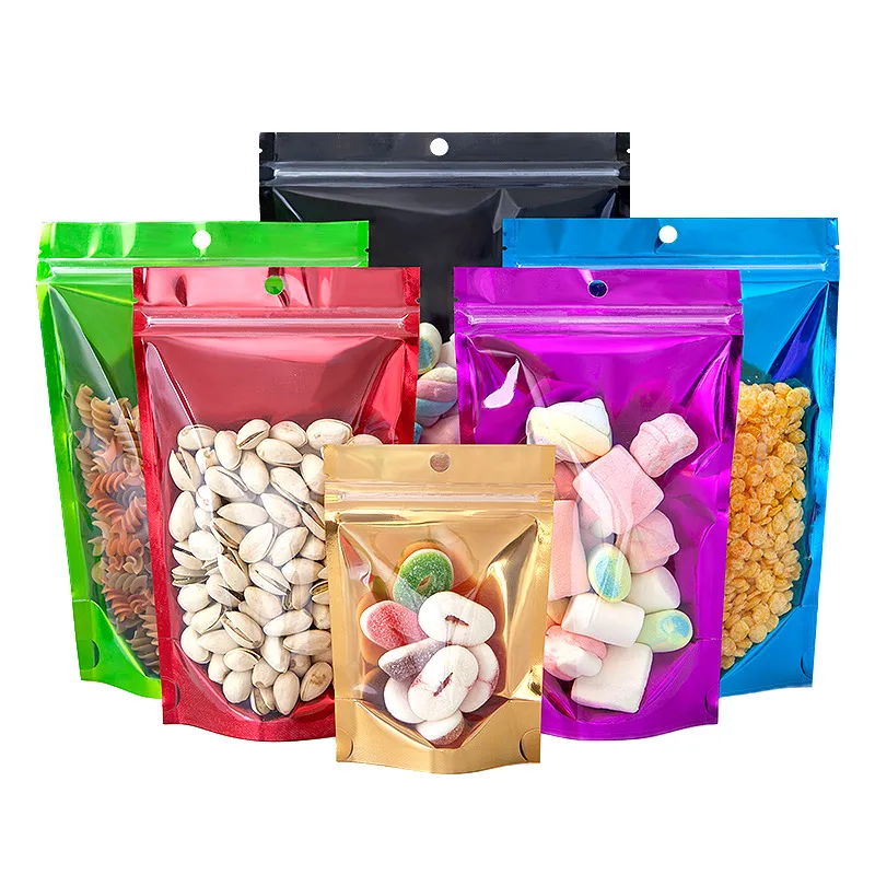 8 Size Resealable Mylar Stand Up Bag Aluminium Folie Zakjes Zelf Afdichtingszakken Voedsel Opbergzakken Voor Bonen Koffie Snack LX4292