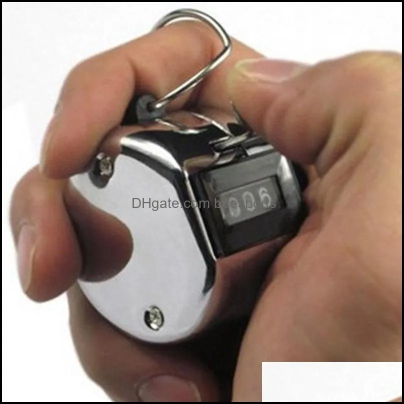 Digits Stainless Counters Professional 4 Digit Hand Held Tally Counter Manual Palm Clicker Number Counting Golf