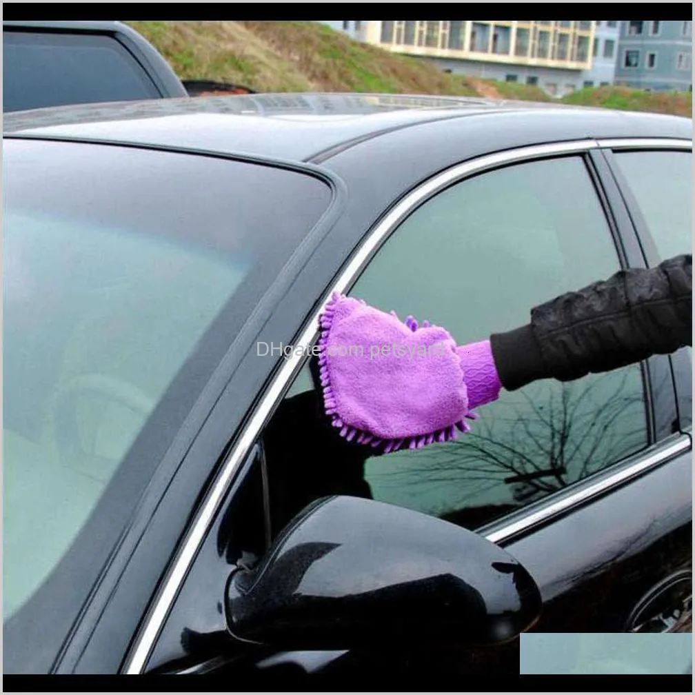car cleaning gloves microfiber chenille washing gloves coral fleece anthozoan car sponge wash cloth car care cleaning 21*16cm wx-h19