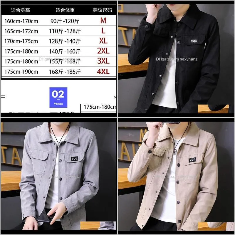 jacket men`s 2021 spring and autumn korean version of the trend loose sports tooling casual jackets