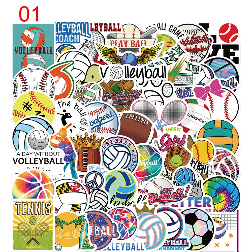 Sportive Sticker 50-Piece Sport Stickers Pack - Perfect for Laptops, Skateboards & More ...