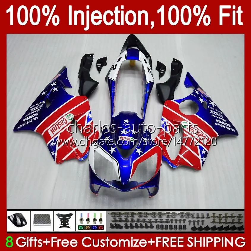 Body Injection mold For HONDA CBR 600F4 600CC 600 F4 FS CC 1999-2000 Bodywork 54No.97 100% Fit CBR600FS CBR600F4 1999 2000 CBR600 F4 99 00 OEM Fairings Kit blue red stock